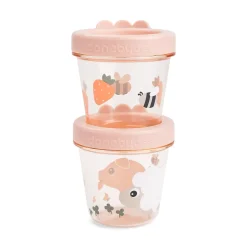 Done by Deer Madopbevaring>Babymad bøtte 2 stk. - Tiny farm - Pudder