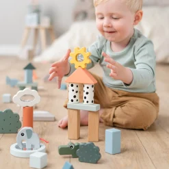 Done by Deer Trælegetøj|Aktivitetslegetøj>Byggeklodser 34 stk. - Deer friends - Farvemix