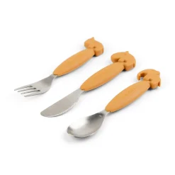 Done by Deer Bestik|Service>Easy-grip bestiksæt - Deer friends - Mustard