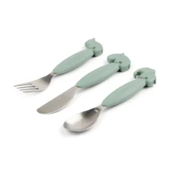 Done by Deer Bestik|Service>Easy-grip bestiksæt - Deer friends - Grøn