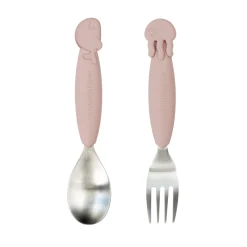 Done by Deer Bestik|Service>Easy-grip ske- og gaffelsæt - Sea friends - Pudder