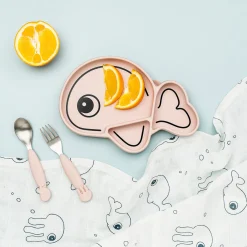 Done by Deer Bestik|Service>Easy-grip ske- og gaffelsæt - Sea friends - Pudder