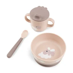 Done by Deer Spisesæt|Service>Foodie første spisesæt m/sugekop - Happy clouds - Pudder