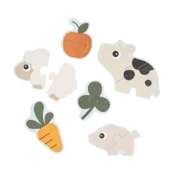 Done by Deer Bøger & Puslespil|Aktivitetslegetøj>Første jigsaw puslespil - Tiny farm - Farvemix