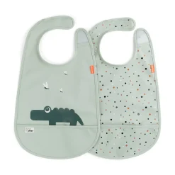 Done by Deer Hagesmække>Hagesmæk med velcro 2-pak - Croco - Grøn