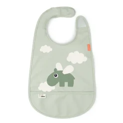 Done by Deer Hagesmække>Hagesmæk m/velcro - Happy Clouds - Grøn