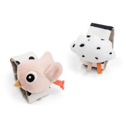 Done by Deer Aktivitetslegetøj>Håndledsranglesæt 2 stk. - Happy clouds - Pudder