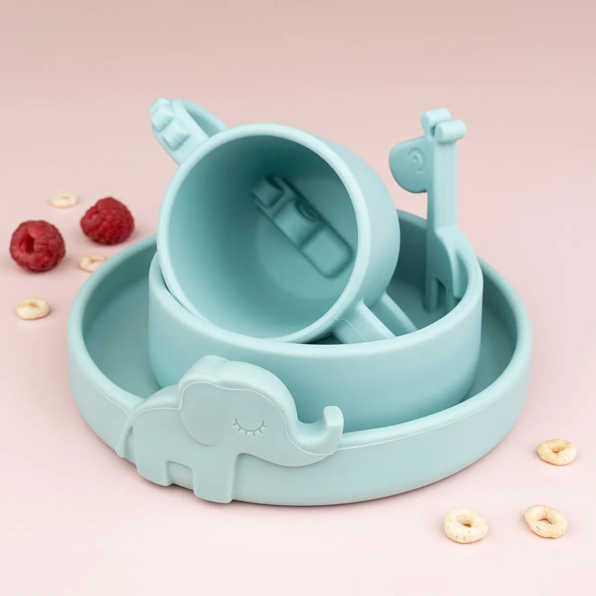 Done by Deer Service|Flasker & Kopper>Peekaboo kop med 2 håndtag - Croco - Blå