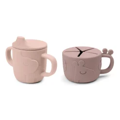 Done by Deer Service|Flasker & Kopper>Peekaboo tud/snack kop sæt - Deer friends - Pudder