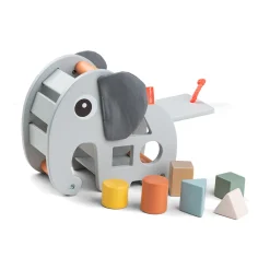 Done by Deer Trælegetøj|Aktivitetslegetøj>Puttekasse - Elphee - Grå