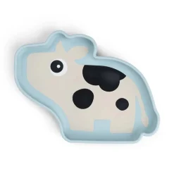 Done by Deer Service>Silicone Stick&Stay tallerken - Dotti - Blå