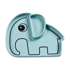 Done by Deer Service>Silicone Stick&Stay tallerken - Elphee - Blå