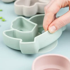 Done by Deer Service>Silikone Stick&Stay snacktallerken - Birdee - Grøn