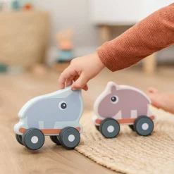 Done by Deer Trælegetøj|Aktivitetslegetøj>Skubbelegetøj - Nozo - Blå