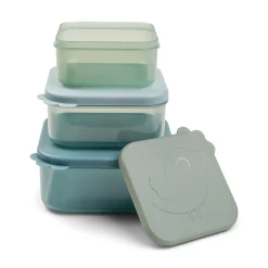 Done by Deer Snack Tid|Madopbevaring>Snack boks sæt 3 stk. - Deer friends - Blå