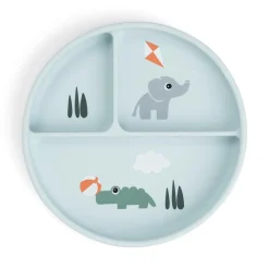 Done by Deer Service>Stick&Stay inddelt tallerken - Playground - Blå