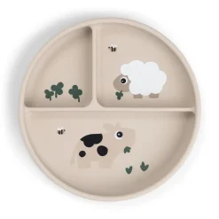 Done by Deer Service>Stick&Stay inddelt tallerken - Tiny farm - Sand