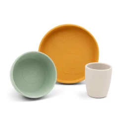 Done by Deer Spisesæt>Stick&Stay spisesæt - Lalee - Grøn/Mustard/Sand