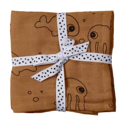 Done by Deer Stofbleer & Svøb>Stofble 2 stk. - Sea friends - Mustard