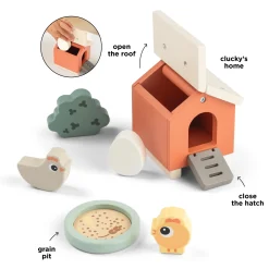 Done by Deer Trælegetøj|Aktivitetslegetøj>Tiny Farm legesæt - Clucky - farvemix Colour mix