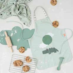 Done by Deer Hagesmække>Vandtæt børneforklæde - Happy Clouds - Grøn