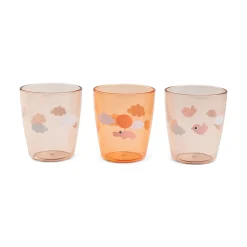 Done by Deer Flasker & Kopper>Yummy mini glas 3 stk. - Happy clouds - Papaya